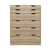 darrahopens Furniture > Living Room Artiss 6 Chest of Drawers Tallboy Dresser Table Storage Cabinet Oak Bedroom