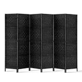 darrahopens Furniture > Living Room Artiss 6 Panel Room Divider Screen Privacy Timber Foldable Dividers Stand Black