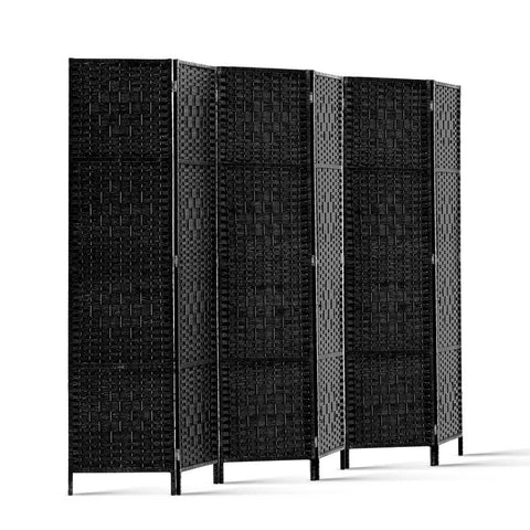 darrahopens Furniture > Living Room Artiss 6 Panel Room Divider Screen Privacy Timber Foldable Dividers Stand Black