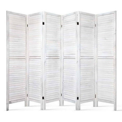 darrahopens Furniture > Living Room Artiss 6 Panel Room Divider Screen Privacy Wood Foldable Stand Timber White