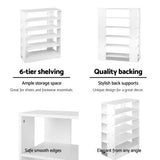 darrahopens Furniture > Living Room Artiss 6-Tier Shoe Rack Cabinet - White