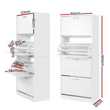 darrahopens Furniture > Living Room Artiss 60 Pairs Shoe Cabinet Shoes Rack Storage Organiser Shelf Cupboard Drawer