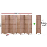 darrahopens Furniture > Living Room Artiss 8 Panel Room Divider Screen Privacy Timber Foldable Dividers Stand Natural