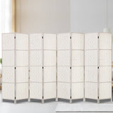 darrahopens Furniture > Living Room Artiss 8 Panel Room Divider Screen Privacy Timber Foldable Dividers Stand White
