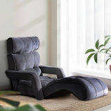 darrahopens Furniture > Living Room Artiss Adjustable Lounger with Arms - Charcoal