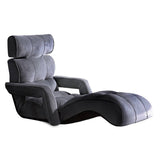 darrahopens Furniture > Living Room Artiss Adjustable Lounger with Arms - Charcoal