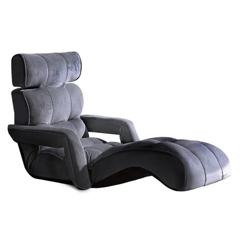 darrahopens Furniture > Living Room Artiss Adjustable Lounger with Arms - Charcoal