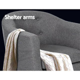 darrahopens Furniture > Living Room Artiss ADORA Armchair Tub Chair Single Accent Armchairs Sofa Lounge Fabric Grey