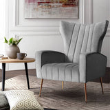 darrahopens Furniture > Living Room Artiss Armchair Lounge Accent Chairs Armchairs Chair Velvet Sofa Grey Seat