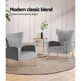 darrahopens Furniture > Living Room Artiss Armchair Lounge Accent Chairs Armchairs Chair Velvet Sofa Grey Seat