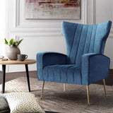 darrahopens Furniture > Living Room Artiss Armchair Lounge Accent Chairs Armchairs Chair Velvet Sofa Navy Blue Seat