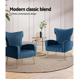 darrahopens Furniture > Living Room Artiss Armchair Lounge Accent Chairs Armchairs Chair Velvet Sofa Navy Blue Seat