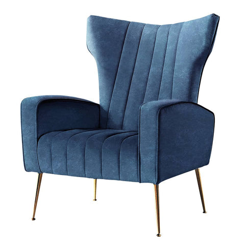 darrahopens Furniture > Living Room Artiss Armchair Lounge Accent Chairs Armchairs Chair Velvet Sofa Navy Blue Seat