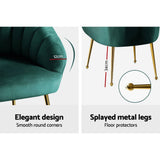 darrahopens Furniture > Living Room Artiss Armchair Lounge Chair Accent Armchairs Chairs Velvet Sofa Green Couch