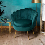 darrahopens Furniture > Living Room Artiss Armchair Lounge Chair Accent Armchairs Retro Lounge Accent Chair Single Sofa Velvet Shell Back Seat Green