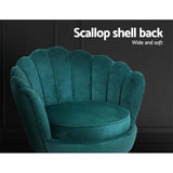 darrahopens Furniture > Living Room Artiss Armchair Lounge Chair Accent Armchairs Retro Lounge Accent Chair Single Sofa Velvet Shell Back Seat Green