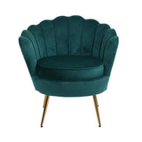 darrahopens Furniture > Living Room Artiss Armchair Lounge Chair Accent Armchairs Retro Lounge Accent Chair Single Sofa Velvet Shell Back Seat Green