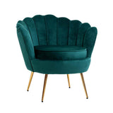 darrahopens Furniture > Living Room Artiss Armchair Lounge Chair Accent Armchairs Retro Lounge Accent Chair Single Sofa Velvet Shell Back Seat Green