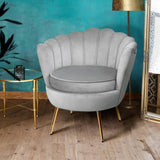 darrahopens Furniture > Living Room Artiss Armchair Lounge Chair Accent Armchairs Retro Single Sofa Velvet Grey