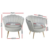 darrahopens Furniture > Living Room Artiss Armchair Lounge Chair Accent Armchairs Retro Single Sofa Velvet Grey