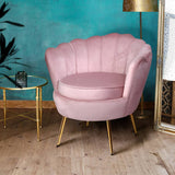 darrahopens Furniture > Living Room Artiss Armchair Lounge Chair Accent Armchairs Retro Single Sofa Velvet Pink