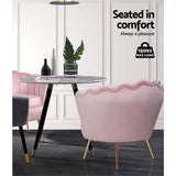 darrahopens Furniture > Living Room Artiss Armchair Lounge Chair Accent Armchairs Retro Single Sofa Velvet Pink