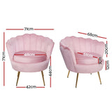 darrahopens Furniture > Living Room Artiss Armchair Lounge Chair Accent Armchairs Retro Single Sofa Velvet Pink