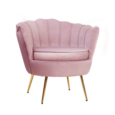 darrahopens Furniture > Living Room Artiss Armchair Lounge Chair Accent Armchairs Retro Single Sofa Velvet Pink