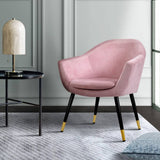 darrahopens Furniture > Living Room Artiss Armchair Lounge Chair Accent Armchairs Retro Single Sofa Velvet Pink Seat
