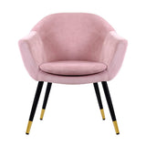 darrahopens Furniture > Living Room Artiss Armchair Lounge Chair Accent Armchairs Retro Single Sofa Velvet Pink Seat