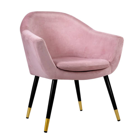 darrahopens Furniture > Living Room Artiss Armchair Lounge Chair Accent Armchairs Retro Single Sofa Velvet Pink Seat