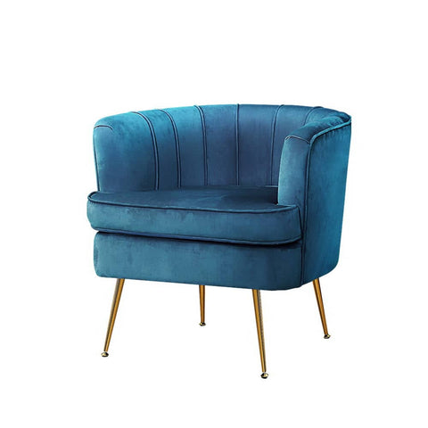 darrahopens Furniture > Living Room Artiss Armchair Lounge Chair Accent Armchairs Sofa Chairs Velvet Navy Blue Couch