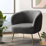 Darrahopens Furniture > Living Room Artiss Armchair Lounge Chair Accent Chairs Arm Armchairs Sherpa Boucle Charcoal