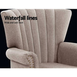 darrahopens Furniture > Living Room Artiss Armchair Lounge Chair Accent Chairs Armchairs Fabric Single Sofa Beige