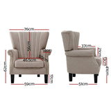 darrahopens Furniture > Living Room Artiss Armchair Lounge Chair Accent Chairs Armchairs Fabric Single Sofa Beige