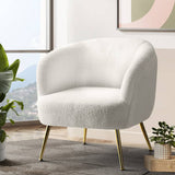 Darrahopens Furniture > Living Room Artiss Armchair Lounge Chair Accent Chairs Armchairs Sherpa Boucle Sofa White