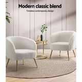 Darrahopens Furniture > Living Room Artiss Armchair Lounge Chair Accent Chairs Armchairs Sherpa Boucle Sofa White