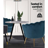 darrahopens Furniture > Living Room Artiss Armchair Lounge Chair Accent Retro Armchairs Lounge Shell Velvet Navy