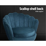 darrahopens Furniture > Living Room Artiss Armchair Lounge Chair Accent Retro Armchairs Lounge Shell Velvet Navy