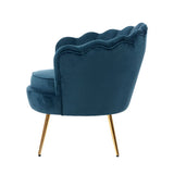 darrahopens Furniture > Living Room Artiss Armchair Lounge Chair Accent Retro Armchairs Lounge Shell Velvet Navy