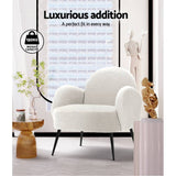 Darrahopens Furniture > Living Room Artiss Armchair Lounge Chair Armchairs Accent Arm Chairs Sherpa Boucle White