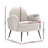 Darrahopens Furniture > Living Room Artiss Armchair Lounge Chair Armchairs Accent Arm Chairs Sherpa Boucle White
