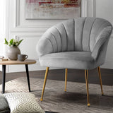 darrahopens Furniture > Living Room Artiss Armchair Lounge Chair Armchairs Accent Chairs Grey Velvet Sofa Couch