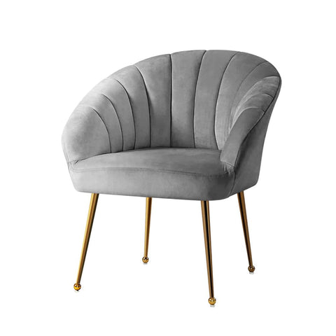 darrahopens Furniture > Living Room Artiss Armchair Lounge Chair Armchairs Accent Chairs Grey Velvet Sofa Couch