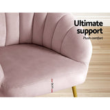 darrahopens Furniture > Living Room Artiss Armchair Lounge Chair Armchairs Accent Chairs Velvet Sofa Pink Couch