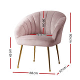 darrahopens Furniture > Living Room Artiss Armchair Lounge Chair Armchairs Accent Chairs Velvet Sofa Pink Couch