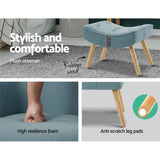 darrahopens Furniture > Living Room Artiss Armchair Lounge Chair Ottoman Accent Armchairs Sofa Fabric Chairs Blue