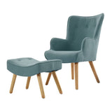 darrahopens Furniture > Living Room Artiss Armchair Lounge Chair Ottoman Accent Armchairs Sofa Fabric Chairs Blue
