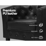 darrahopens Furniture > Living Room Artiss Armchair Lounge Chair Ottoman Tub Accent Chairs PU Leather Sofa Armchairs Black