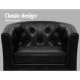 darrahopens Furniture > Living Room Artiss Armchair Lounge Chair Ottoman Tub Accent Chairs PU Leather Sofa Armchairs Black